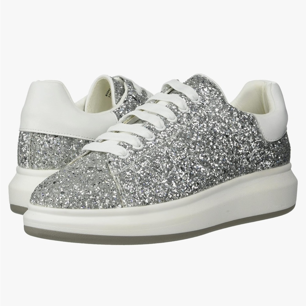 Blondo Diva Waterproof Silver Glitter Sneakers Size 7